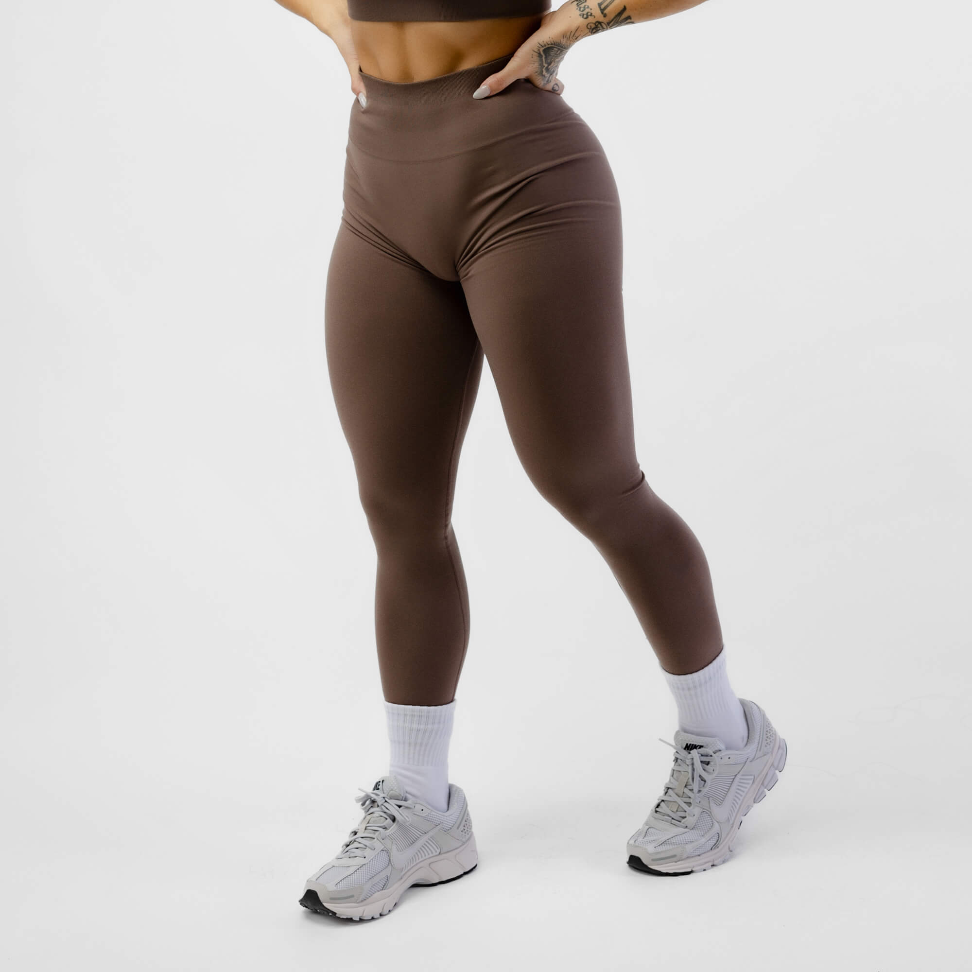 Lined Wine Compression Leggings, Workout Wear For Women