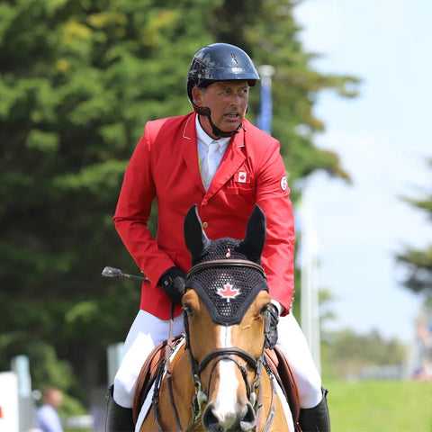 yann candele rider jumping team canada on farezzo during the jumping de la baule