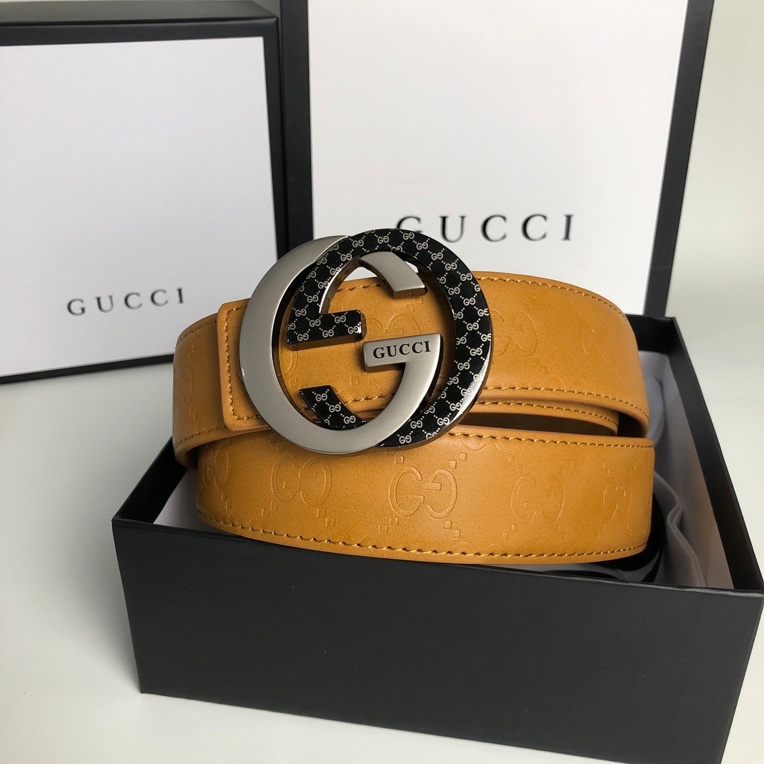 GG Men Woman Fashion Smooth Buckle Leather Belt