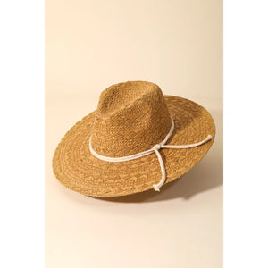 Straw Weave Rope Strap Sun Hat - Phoebe's Dressing Room