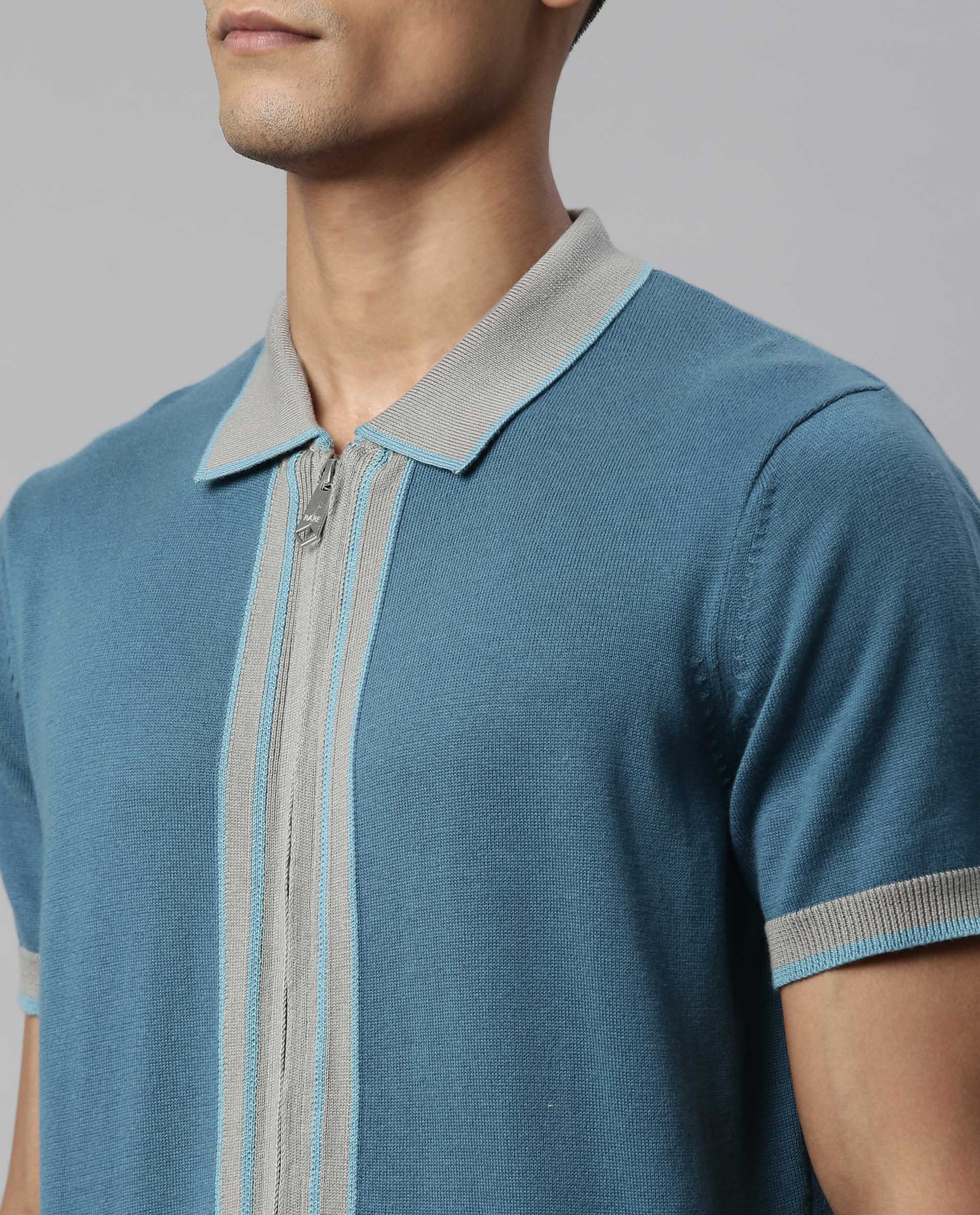 men's polo with zipper