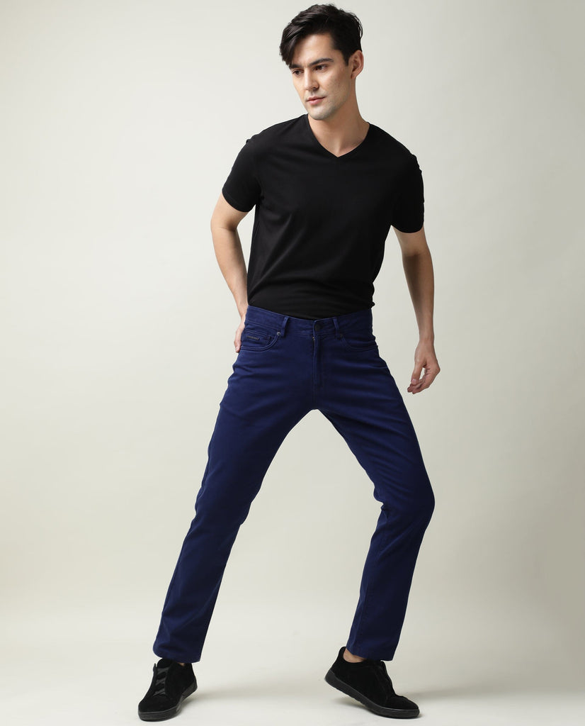 Buy Fiv5- Mens Slim Fit Trousers - Blue | Rare Rabbit