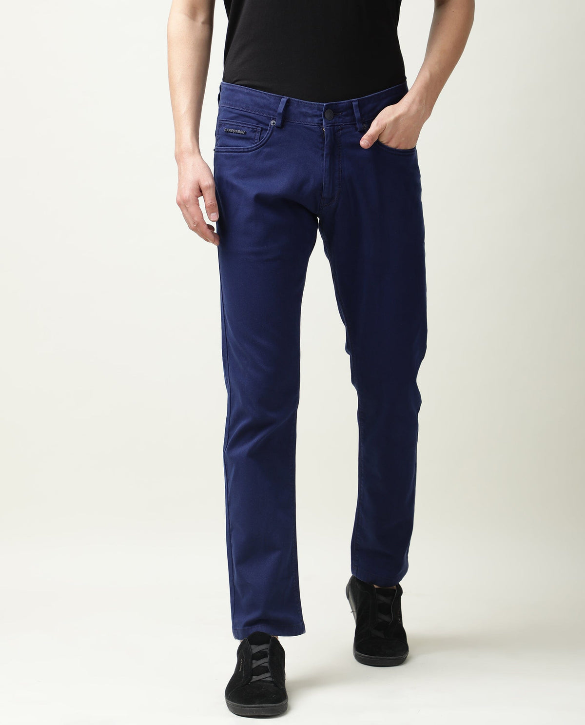 Buy Fiv5- Mens Slim Fit Trousers - Blue | Rare Rabbit