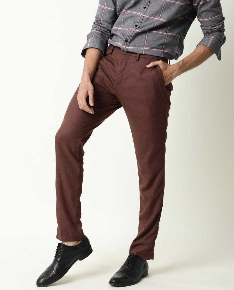 Buy CAMEO-MENS MAROON TROUSERS For Men Online | Rare Rabbit