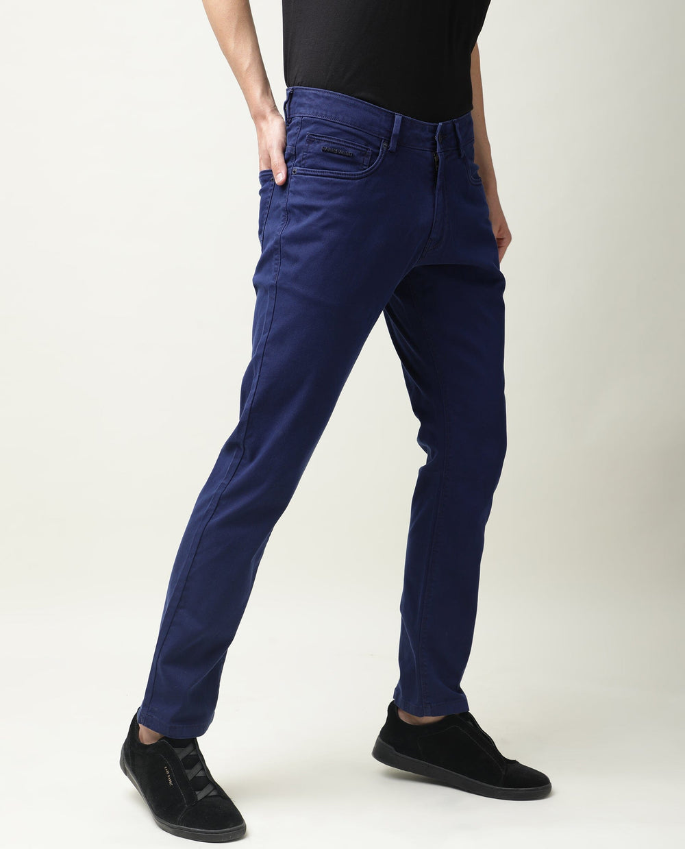 Buy Fiv5- Mens Slim Fit Trousers - Blue | Rare Rabbit