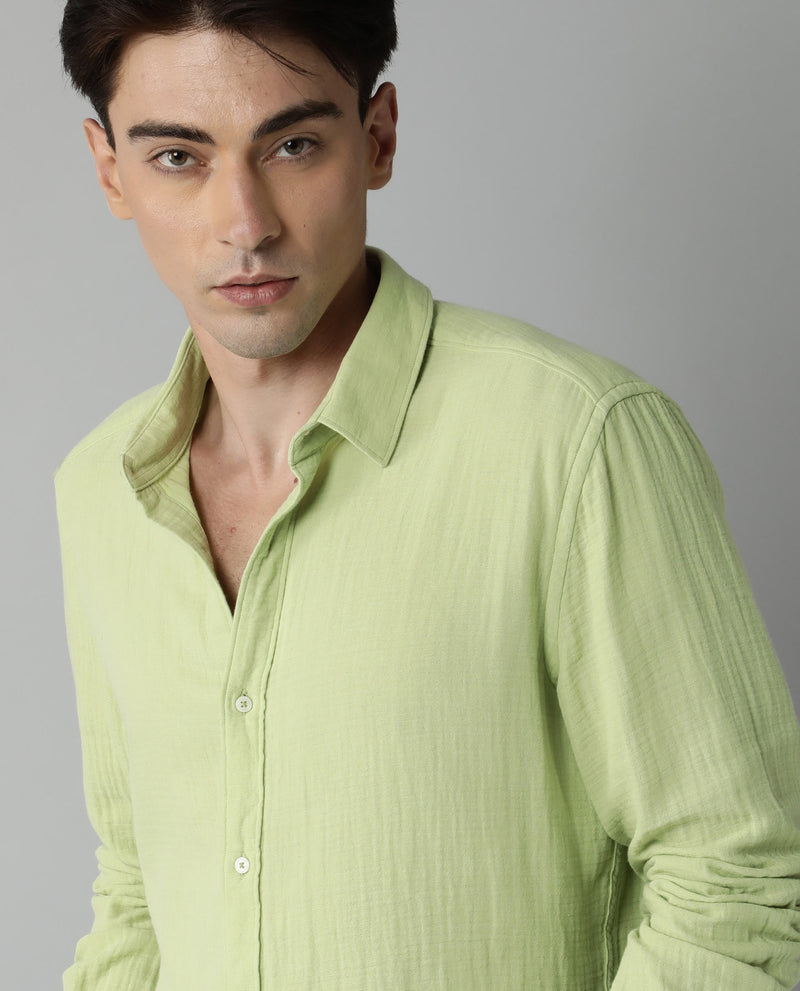 LAYERR- DOUBLE LAYER SLIM FIT SHIRT - GREEN
