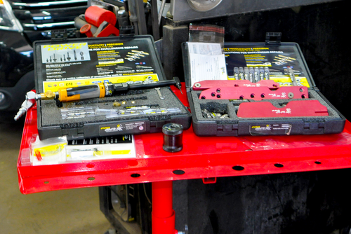 ProMAXX tool kits sitting on shop work table