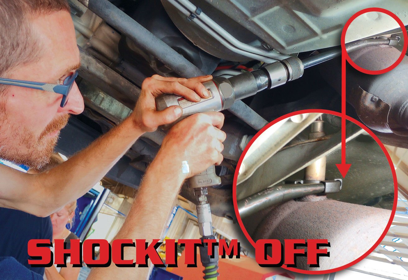 Diesel Tech Kevin Miller uses the Shockit socket to quickly pull a stuck sensor on a Ford engine.