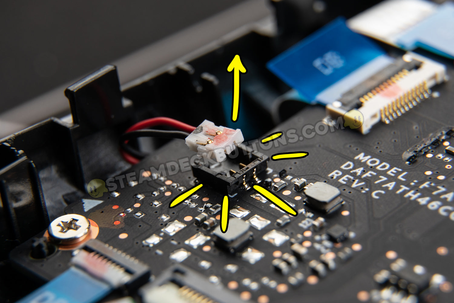 Steam Deck internals remove battery from main board