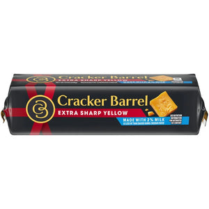 Cracker Barrel Natural Reduced Fat Extra Sharp Cheddar Cheese, 8 Oz (Pack of 3) - Ms. Chef's