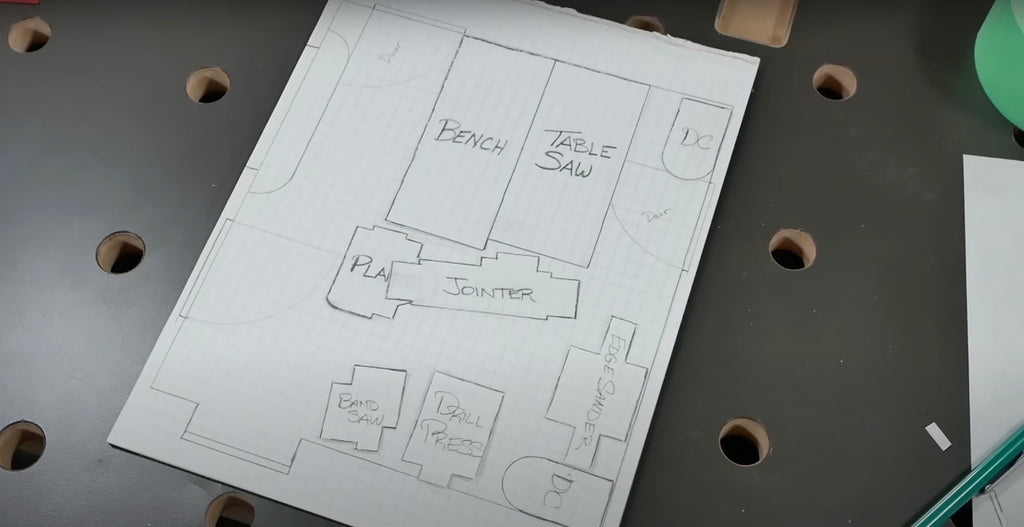 Shop layout on graph paper