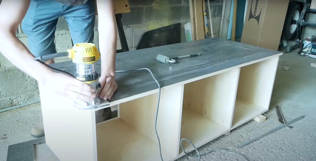 Flush trimming the edges of formica workbench top