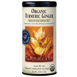 40355 ORGANIC TUMERIC GINGER GREEN TEA TIN - drubeHome