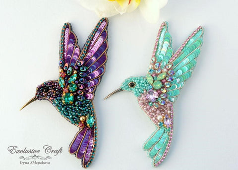 bead embroidery hummingbird zoom class
