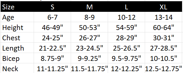 Fox Youth sizing runs similar to other brands