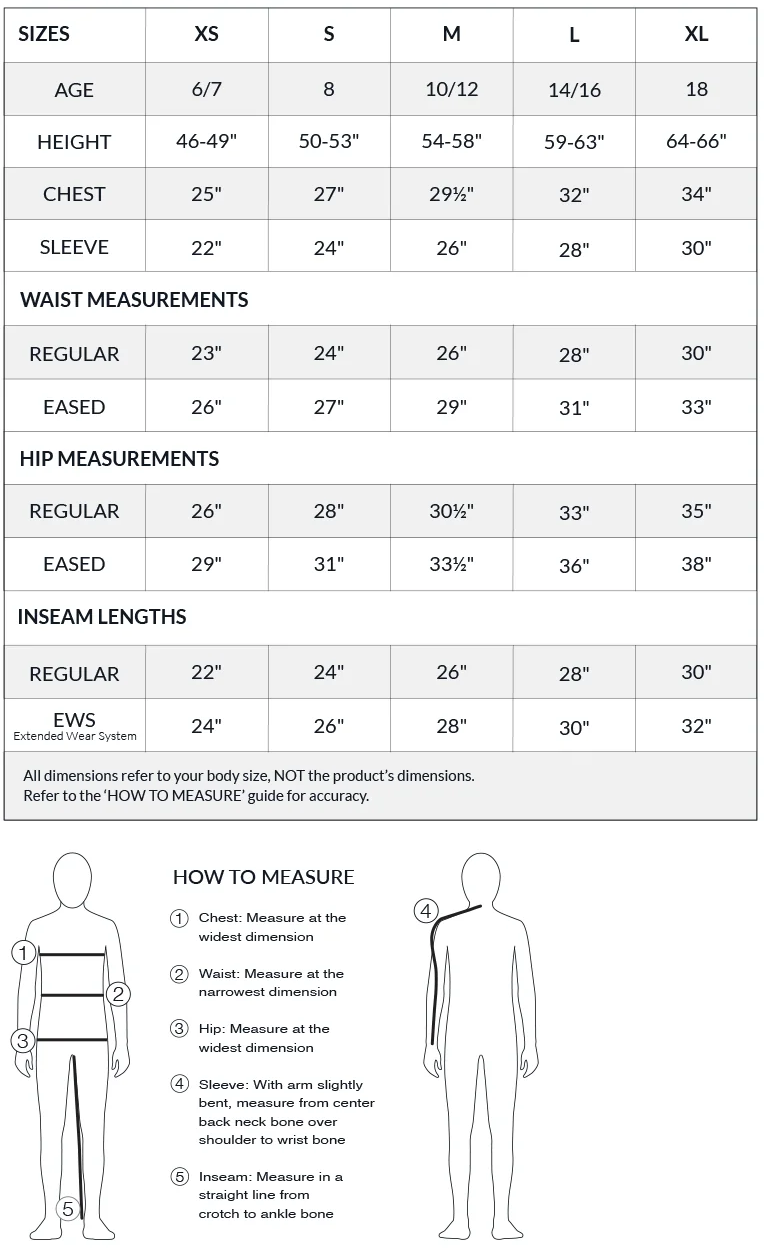 Obermeyer sizing runs similar to other brands