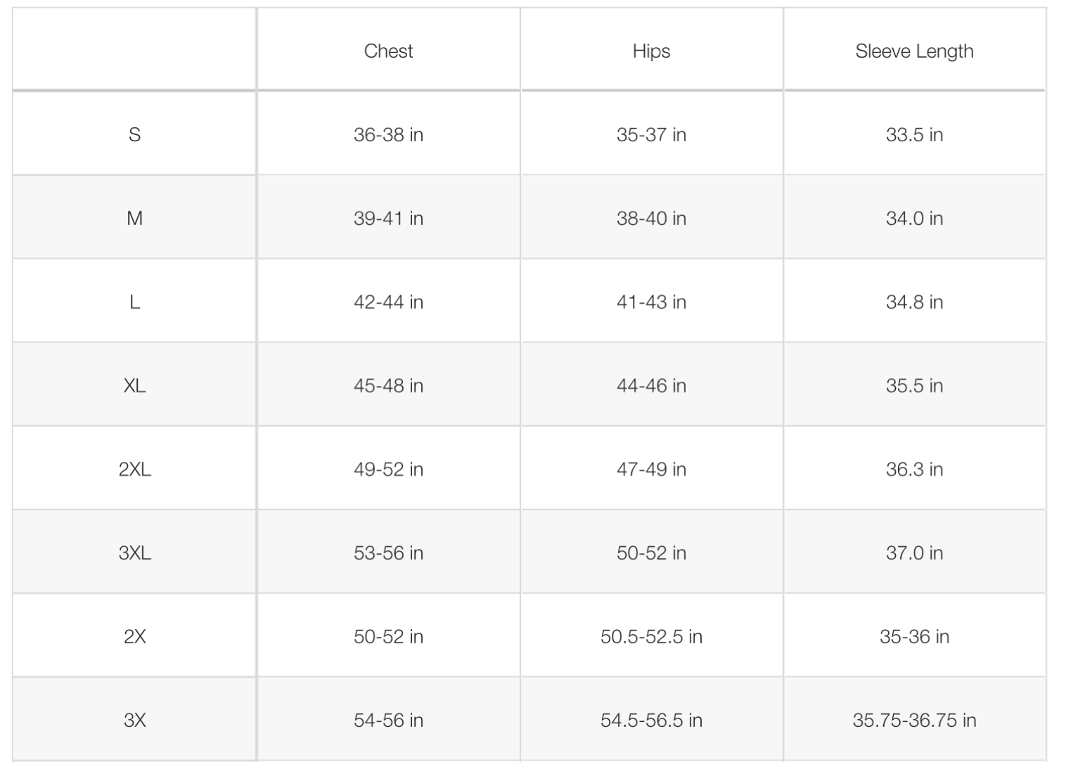 The North Face sizing runs similar to other brands