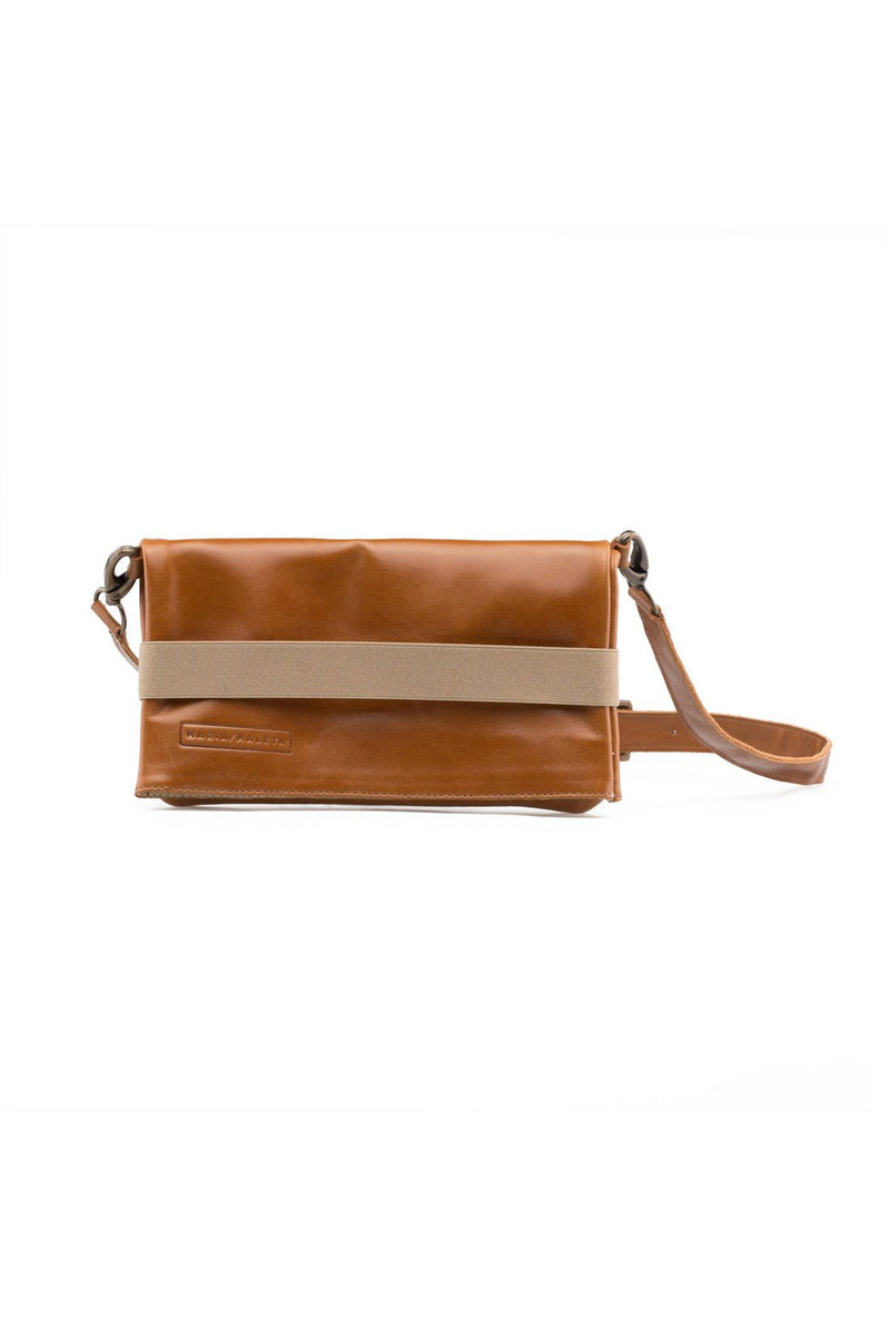 Belt bag in brown leather - minimalist waist bag