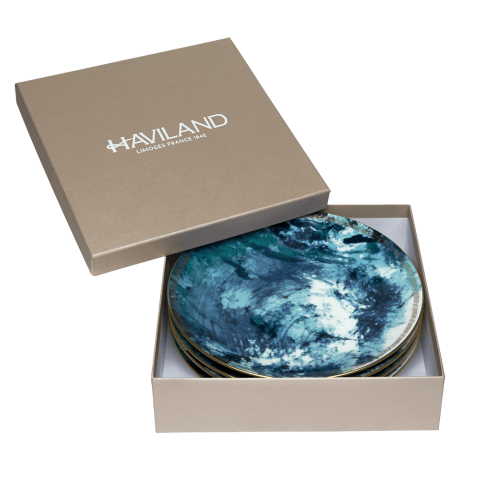 Océan Bleu Set of 4 Dessert Plates