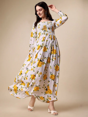 Sunny Floral Print Maxi Dress