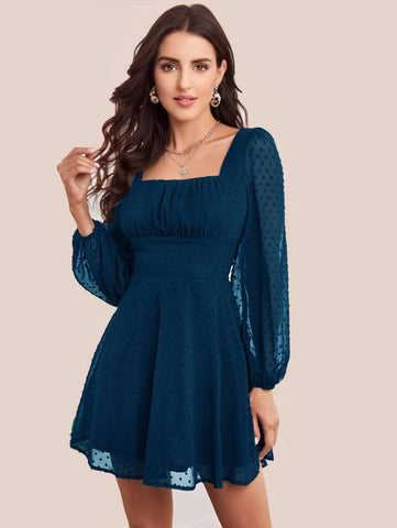 Charming Georgette Puff Sleeve Mini Dress - Styled by Influencers on wyshlist