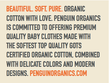 Penguin Organics Promise to use Eco Friendly Organic cotton