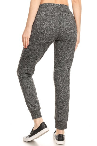 Wholesale Womens Soft Brushed Fleece Lined Sweatpants - Dark Heather Grey