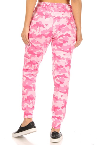 Wholesale Womens Soft Brushed Fleece Lined Sweatpants - Pink Camo