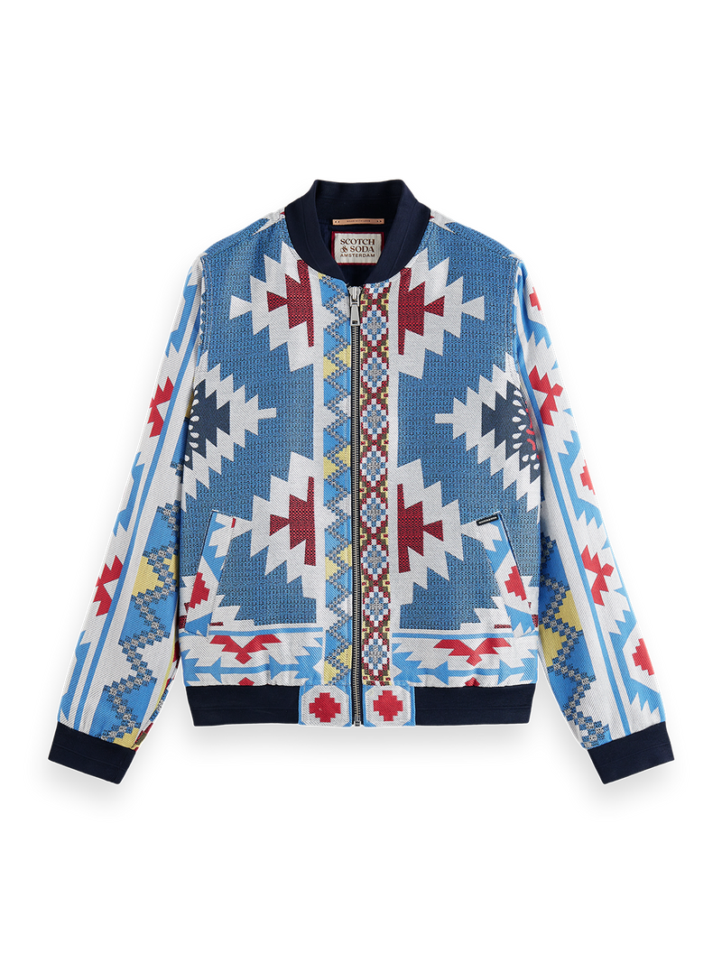 Scotch & Soda Men's Printed Reversible Bomber Jacket