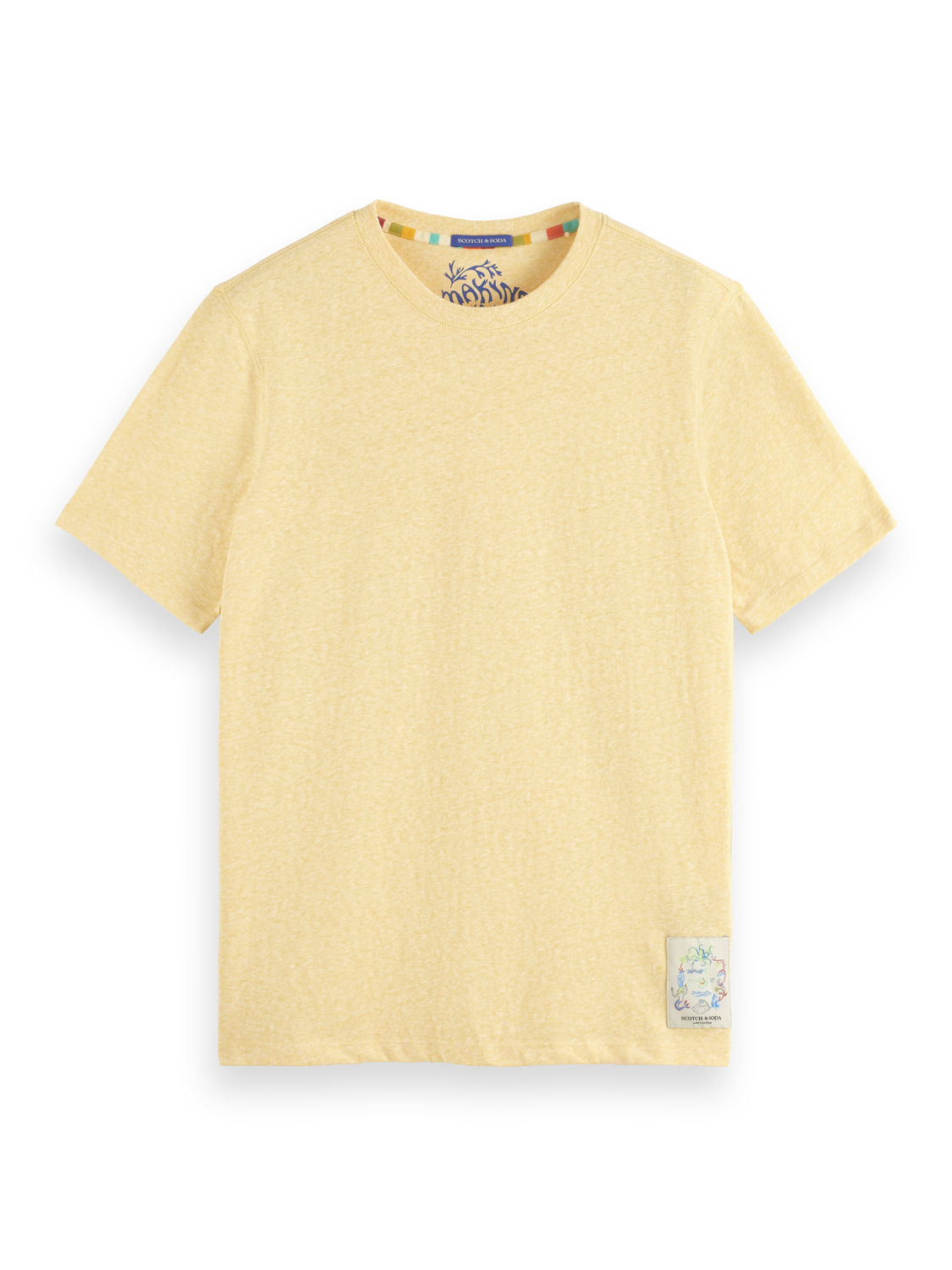 Men's Melange Crew Neck T-Shirt | Yellow | | Scotch & Soda