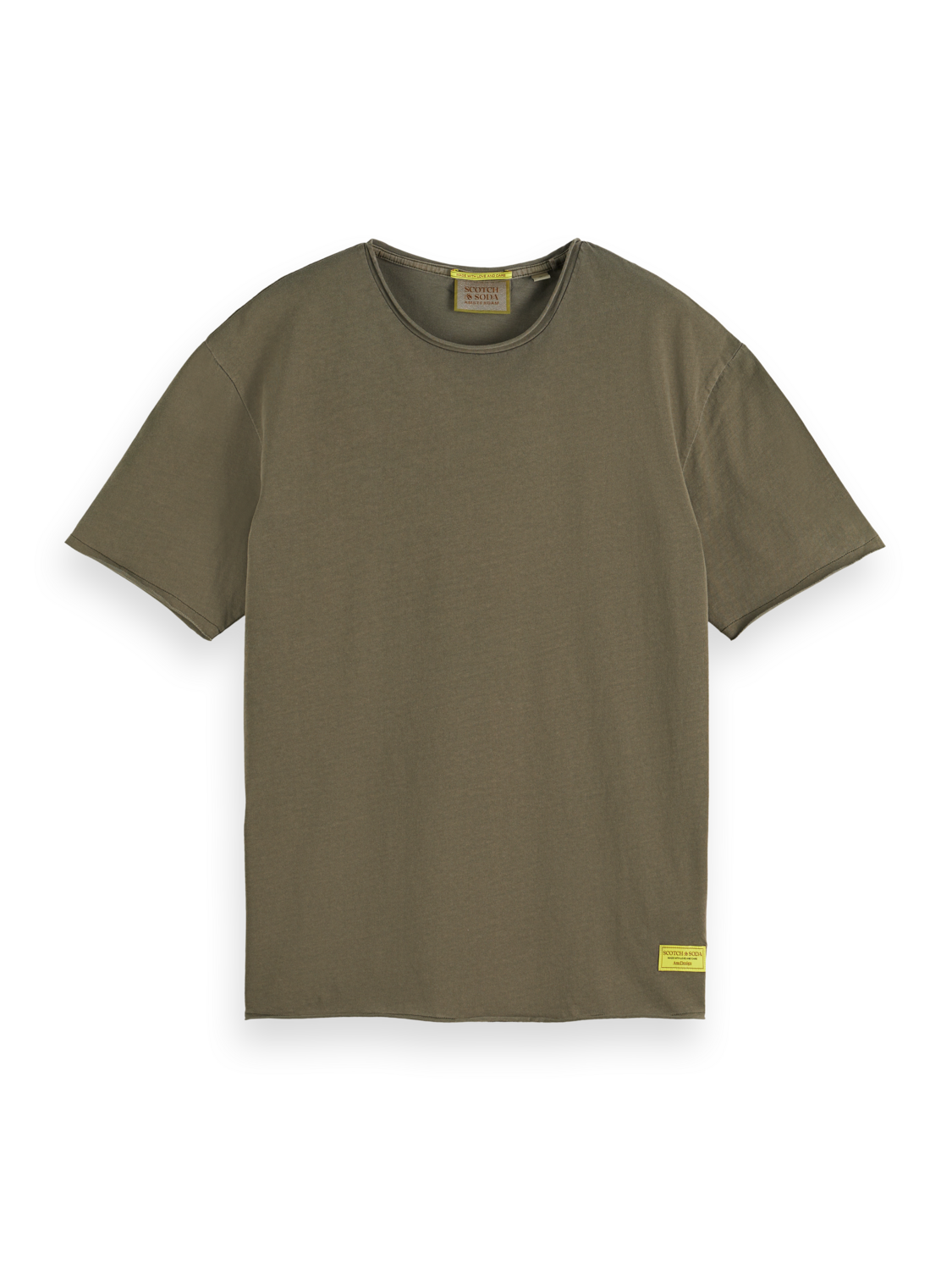 Men's Raw Edge T-Shirt | Green | | Scotch & Soda