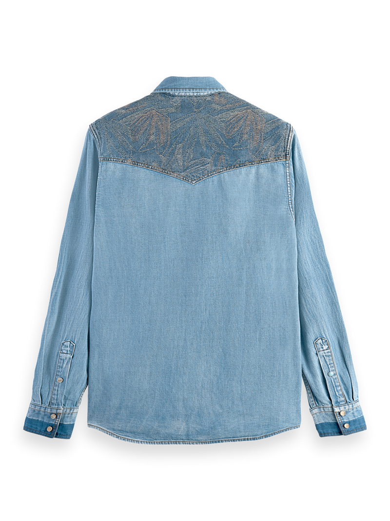 Ralph Lauren Girl's Cotton Denim Western Shirt - Size 7 in Blue