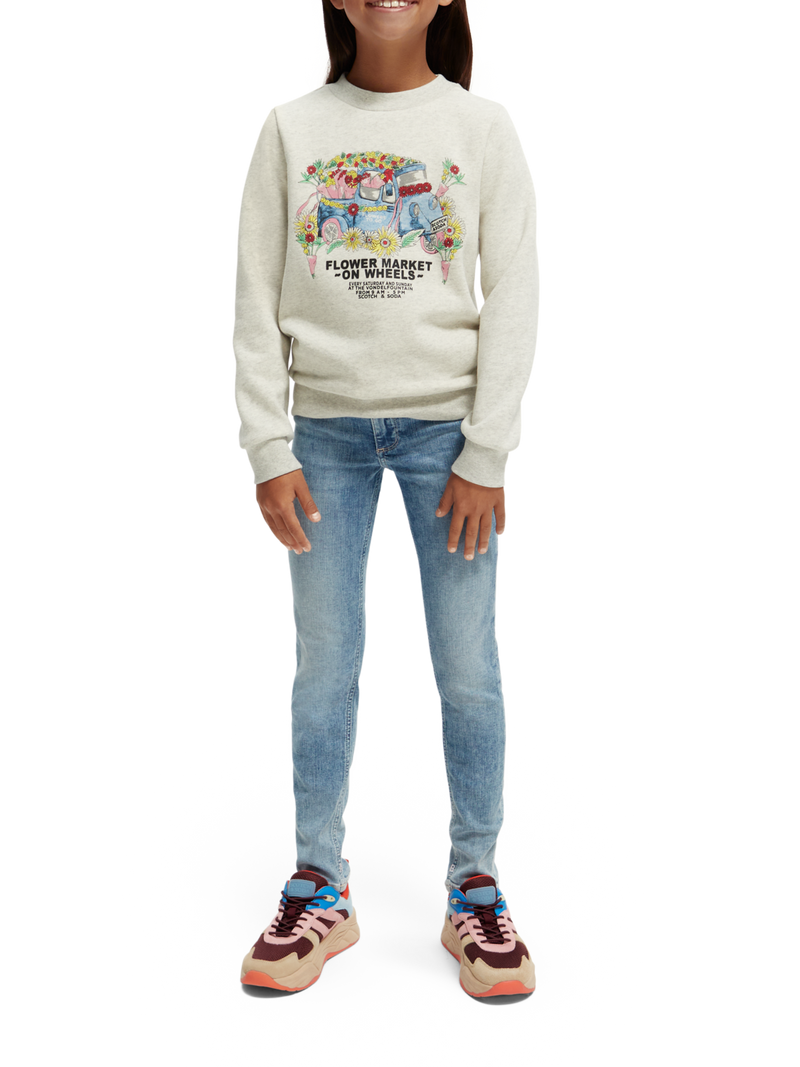 Market Bouquet Pullover Hoodie - Ecru