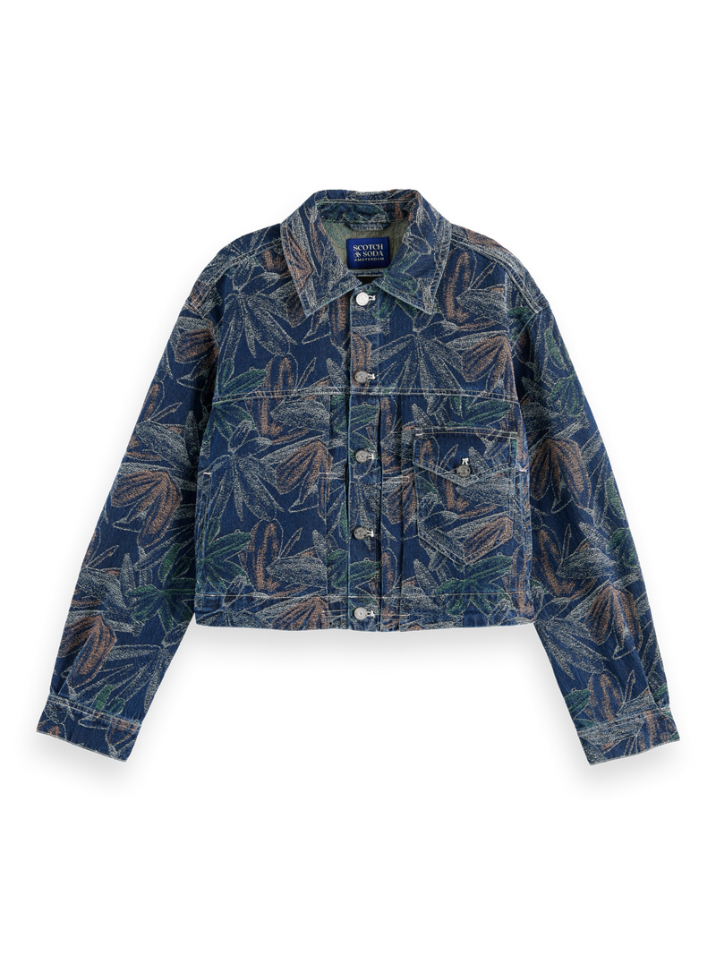 Men's Oversized Paisley Jacquard Denim Jacket