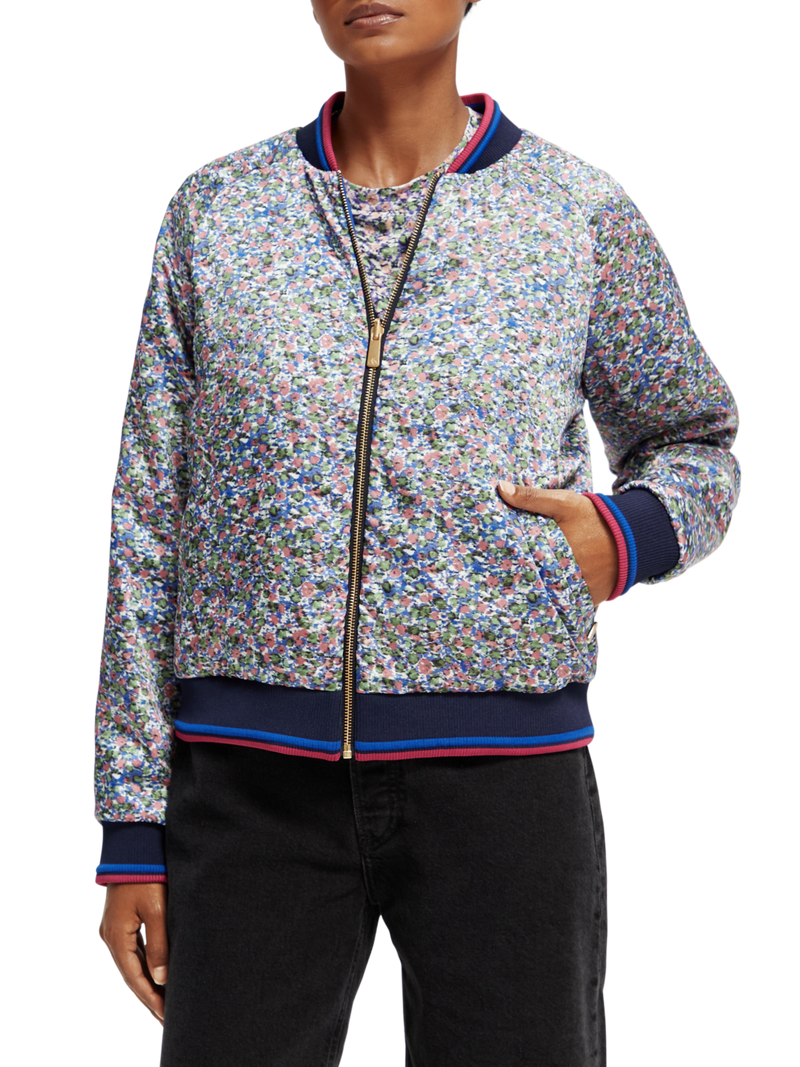 Scotch & Soda Men's Printed Reversible Bomber Jacket