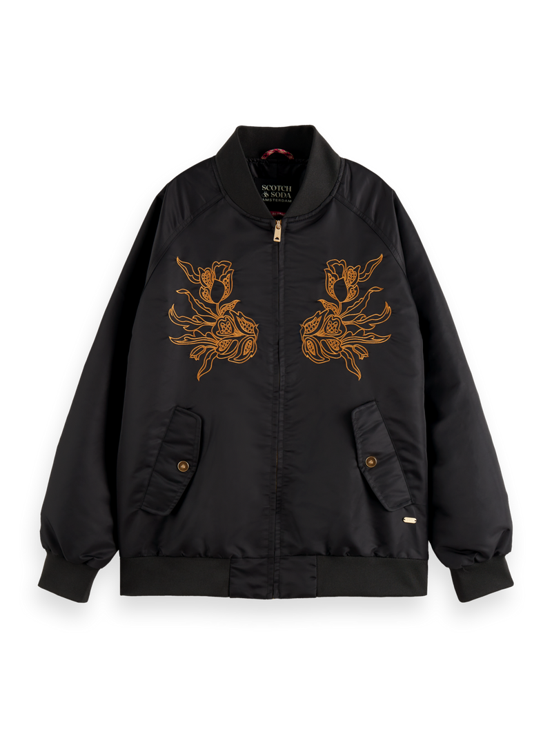 All-Over Logo jacquard nylon bomber jacket