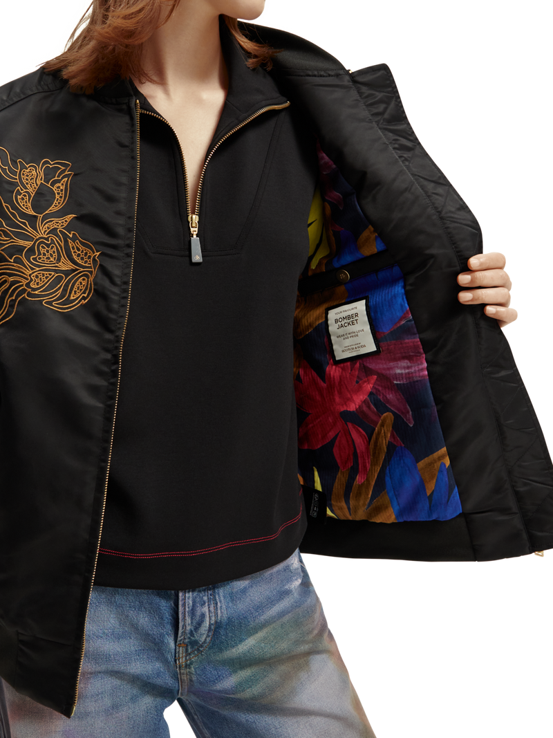 All-Over Logo jacquard nylon bomber jacket