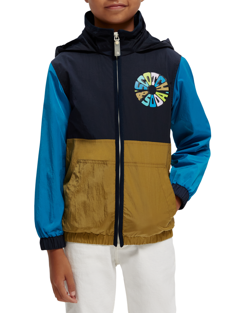 Water-repellent colour block windbreaker jacket | Scotch & Soda