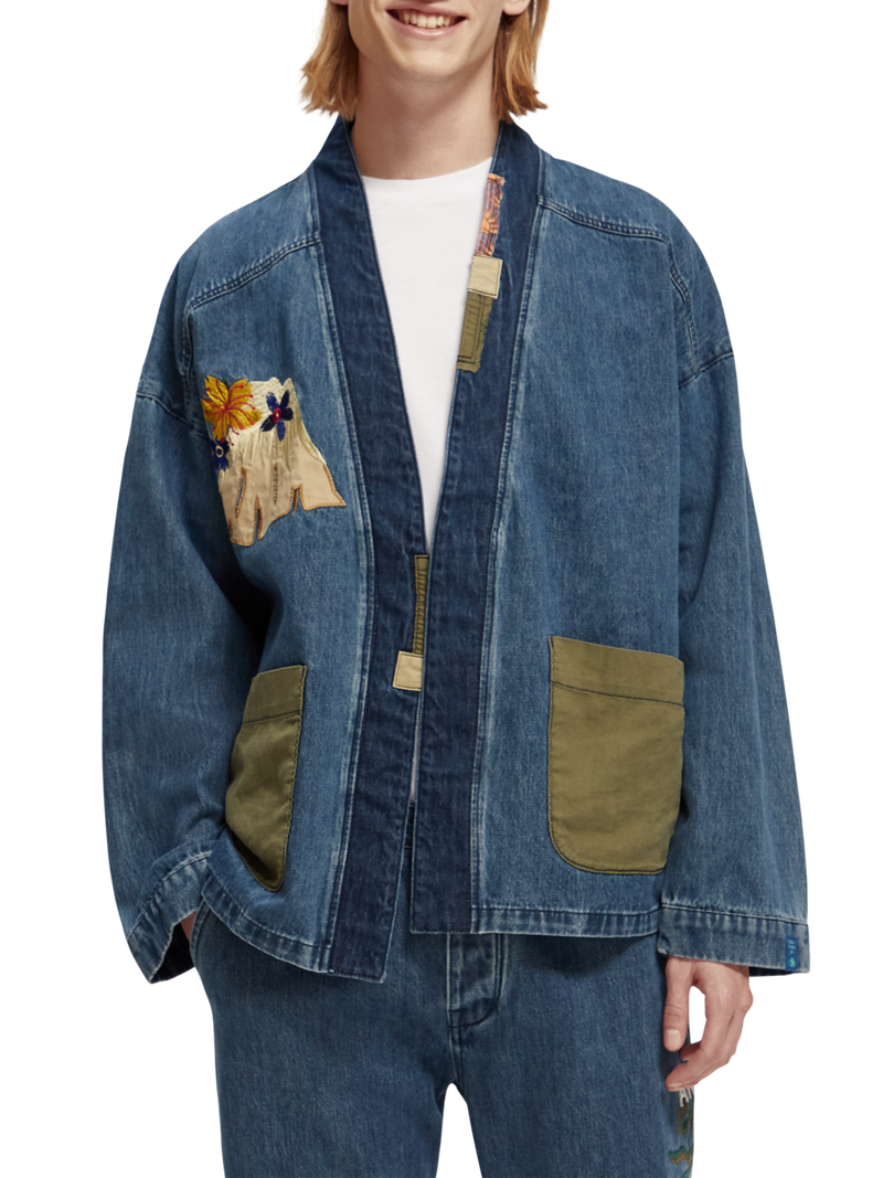 Men Embroidered Kimono Cardigan | Eiyo Kimono, L