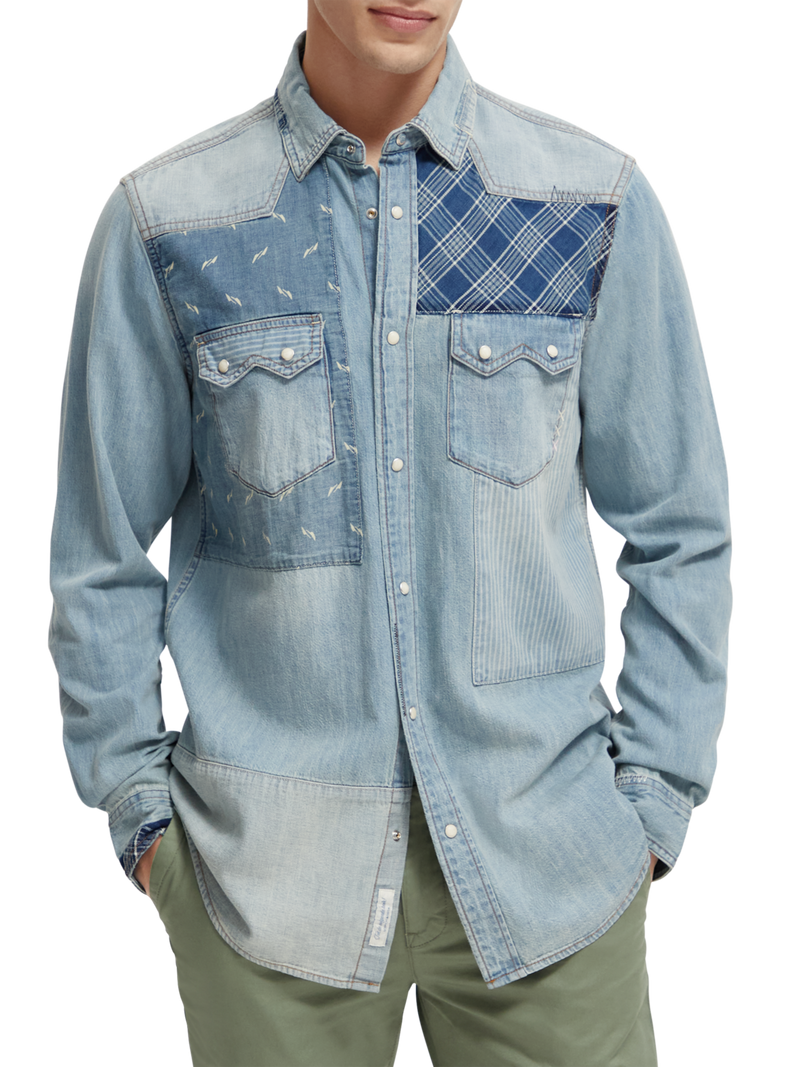 Regular fit patchwork western shirt | Scotch & Soda