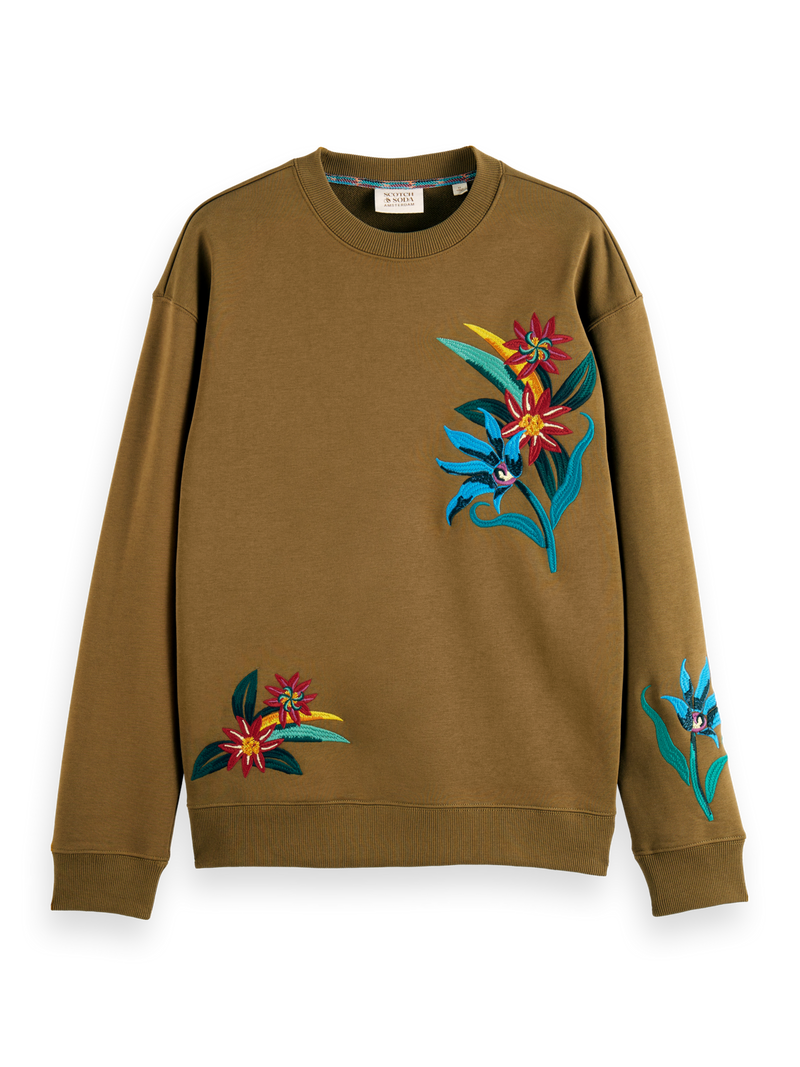 Relaxed fit embroidered crewneck sweatshirt