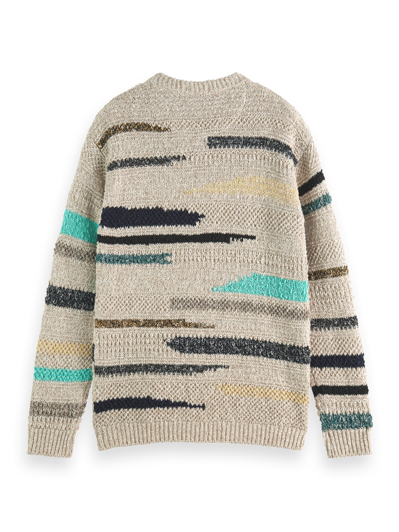 Combo Jacquard Stripe Knit Sweater