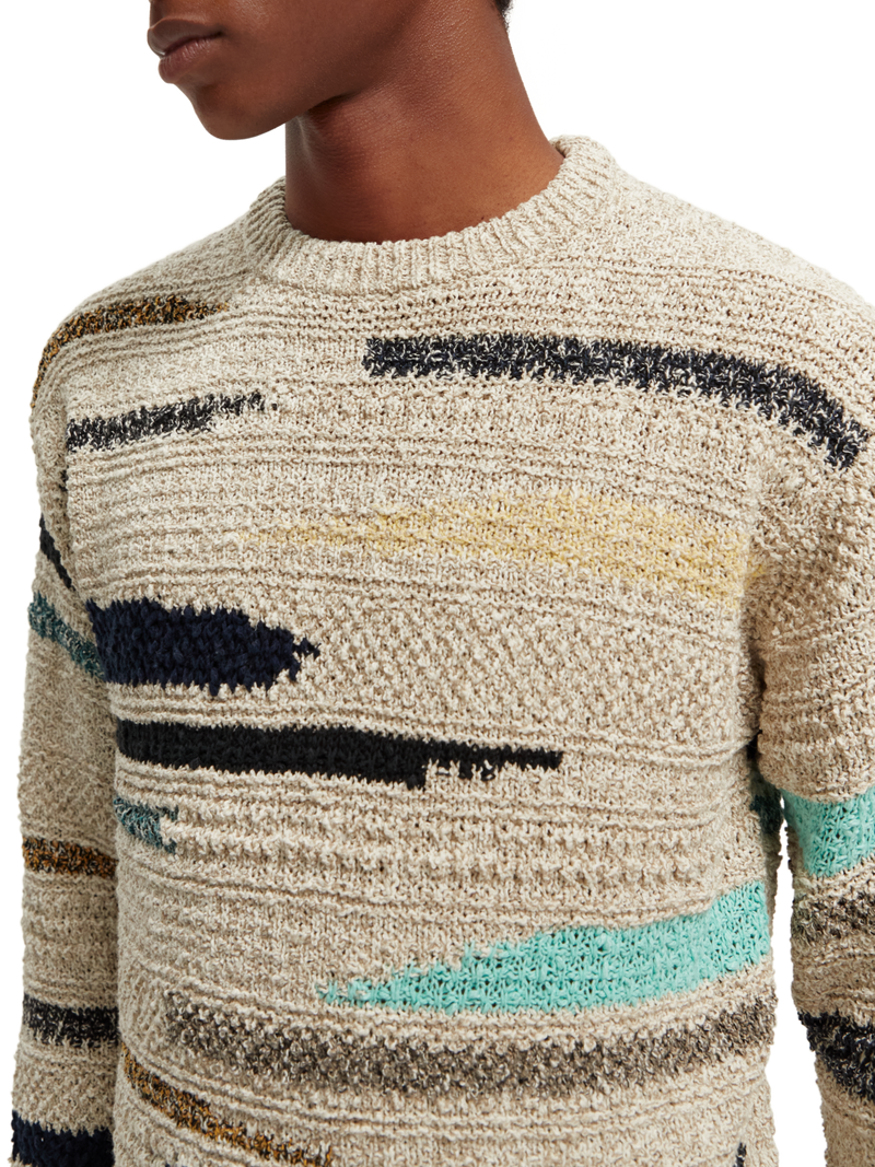 Calvin Klein Logo Jacquard Crew Neck Sweater Men