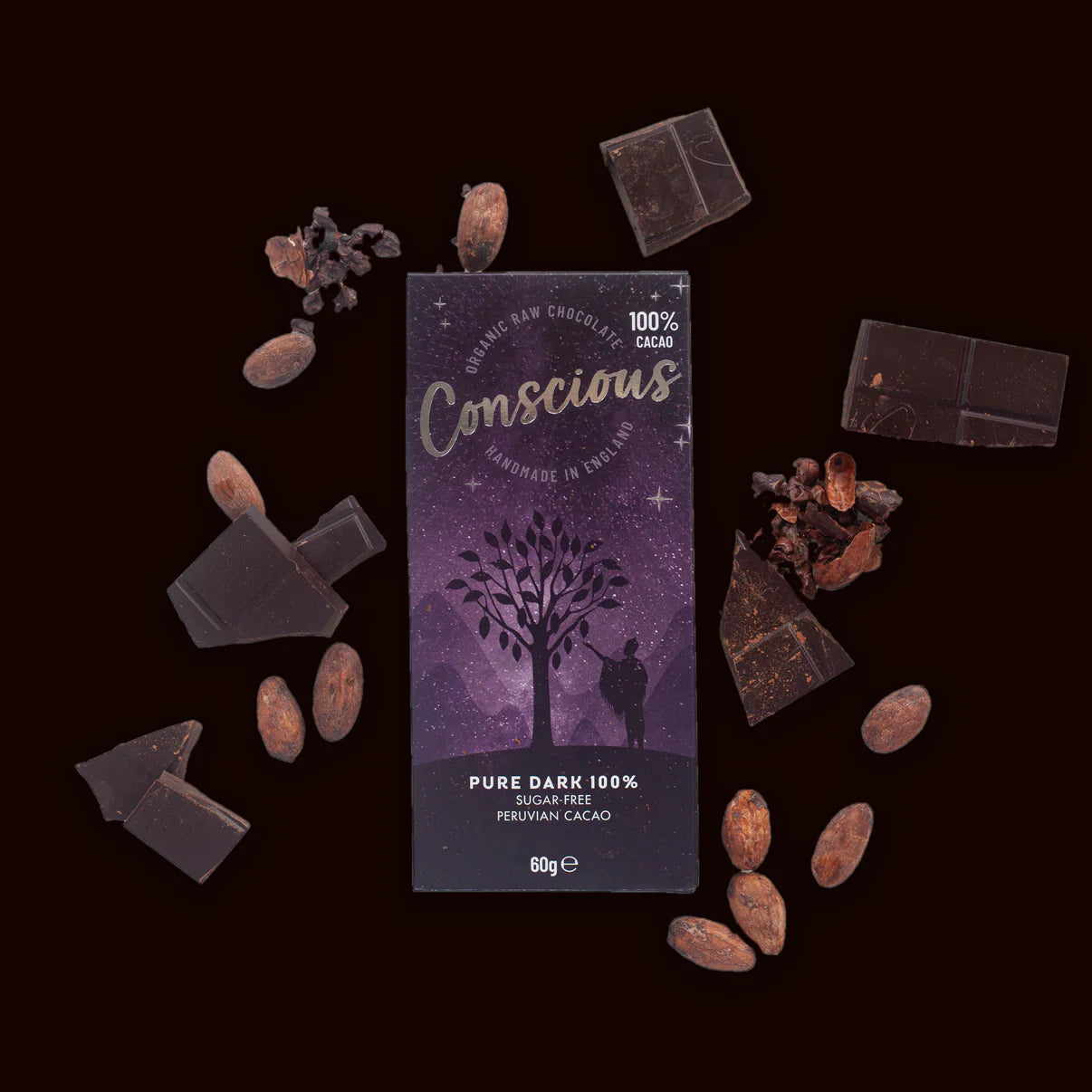 Dark chocolate bar 100% pure cocoa mass - chocolaterie de Puyricard