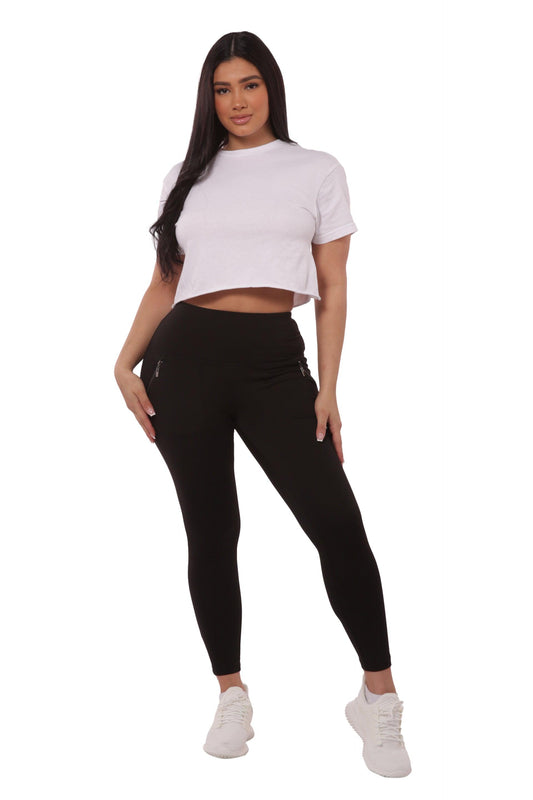 Shosho Leggings Womens Black White Fitness Workout Lounge Tapered Leg Ladies