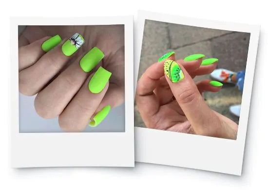 neonowa limonkowa zieleń - neon limo nails