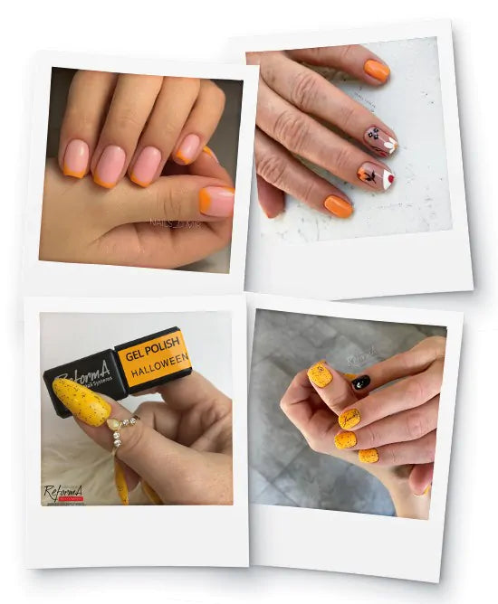 pomarańczowe jesienne paznokcie - lakiery do paznokci