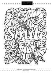 Colouring in printable flowers and smile