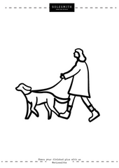 dog and owner colouring in printable