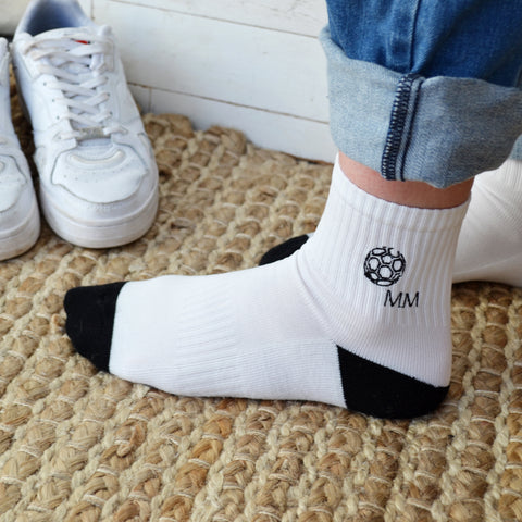 Monogram Embroidered Sports Socks